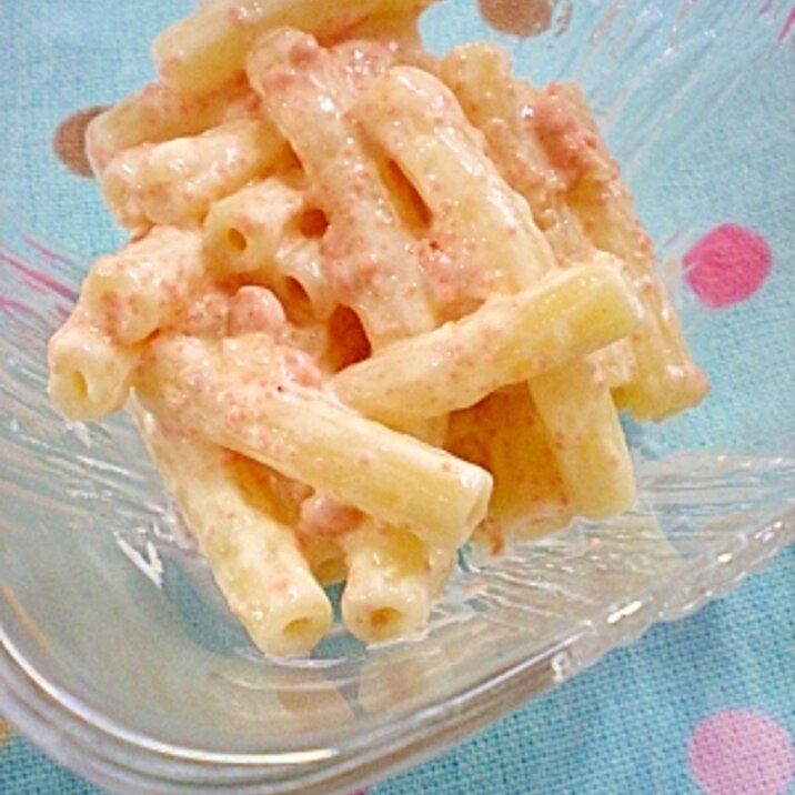 お弁当に彩り1品 マカロニたらこマヨ和え レシピ 作り方 By ぺるく ろ 楽天レシピ